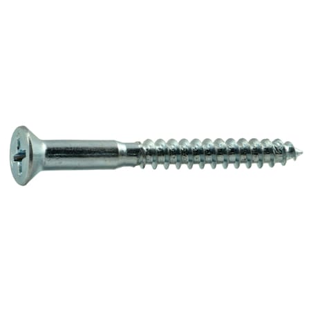 Midwest Fastener Wood Screw, #9, 1-3/4 in, Zinc Plated Steel Flat Head Phillips Drive, 100 PK 02570